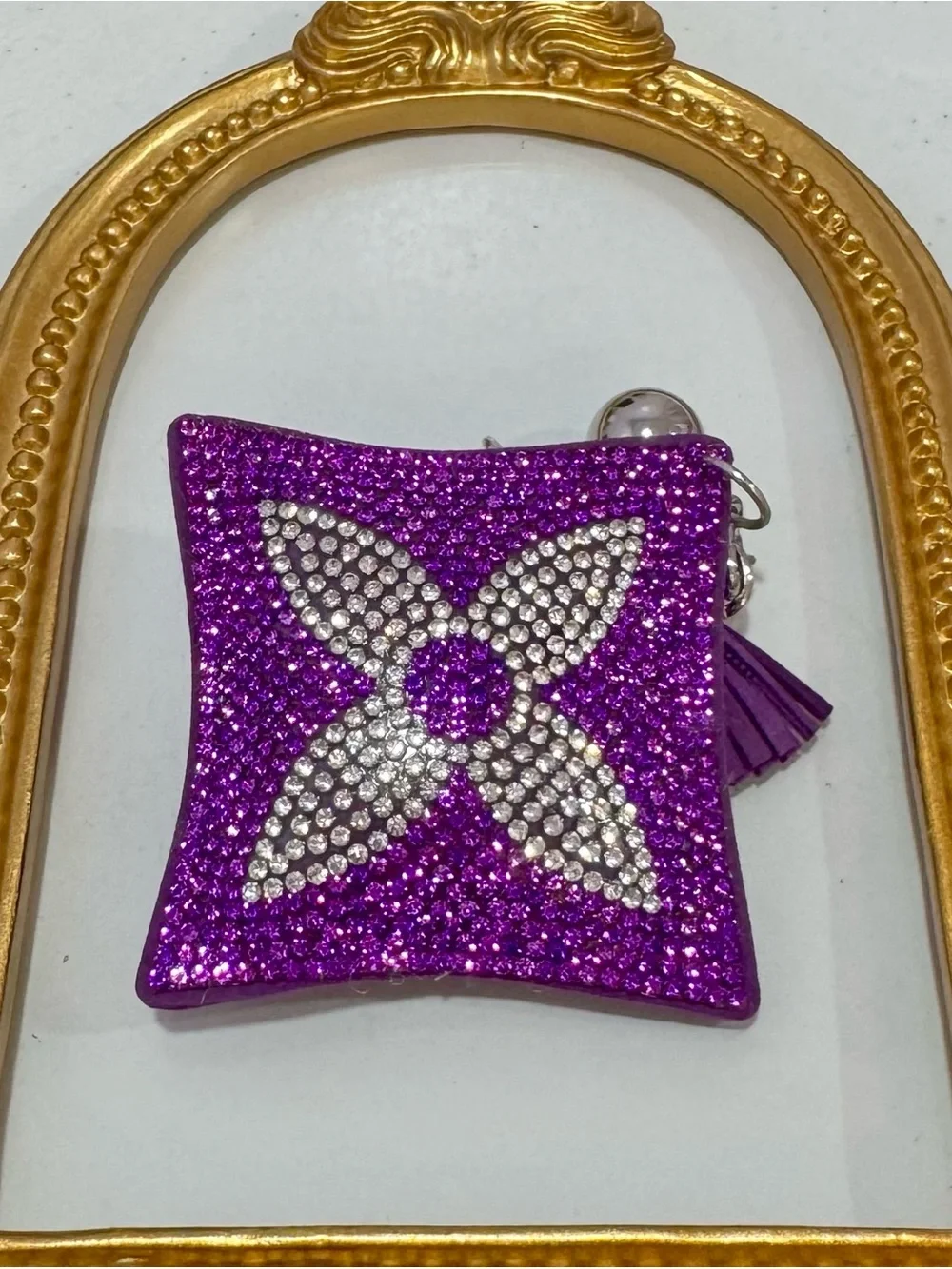 New Purple Crystal Keychain with Tassel